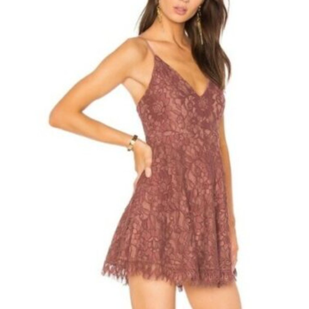 REVOLVE NBD Wisteria Mauve Sleeveless Lace Dress